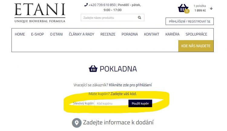 Etani slevové kupóny a slevové kódy