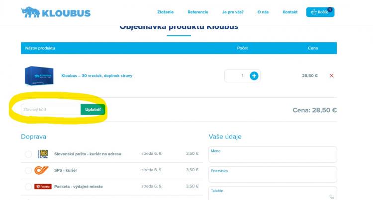 Kloubus zľavové kódy a zľavové kupóny